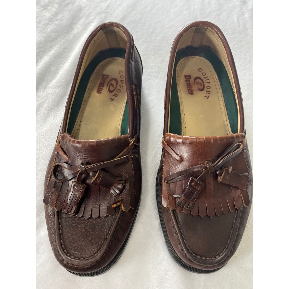 Dexter Comfort Mens Brown Leather Kiltie Tassel Loafers KN516 Preppy Size 11 M